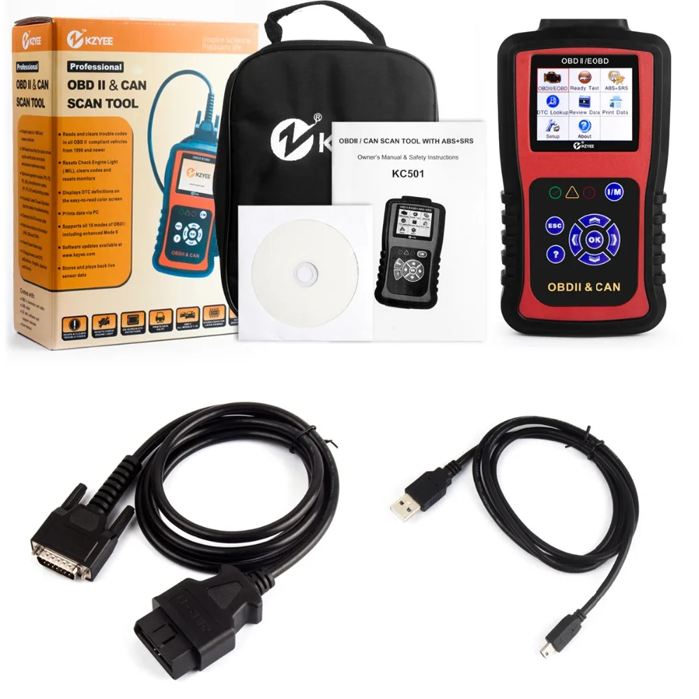 KZYEE KC501 Автомобильный сканер двигателя OBD2 сканер ABS SRS подушка безопасности проверка OBDII Авто сканирующий инструмент автомобильный диагностический инструмент PK launch X431