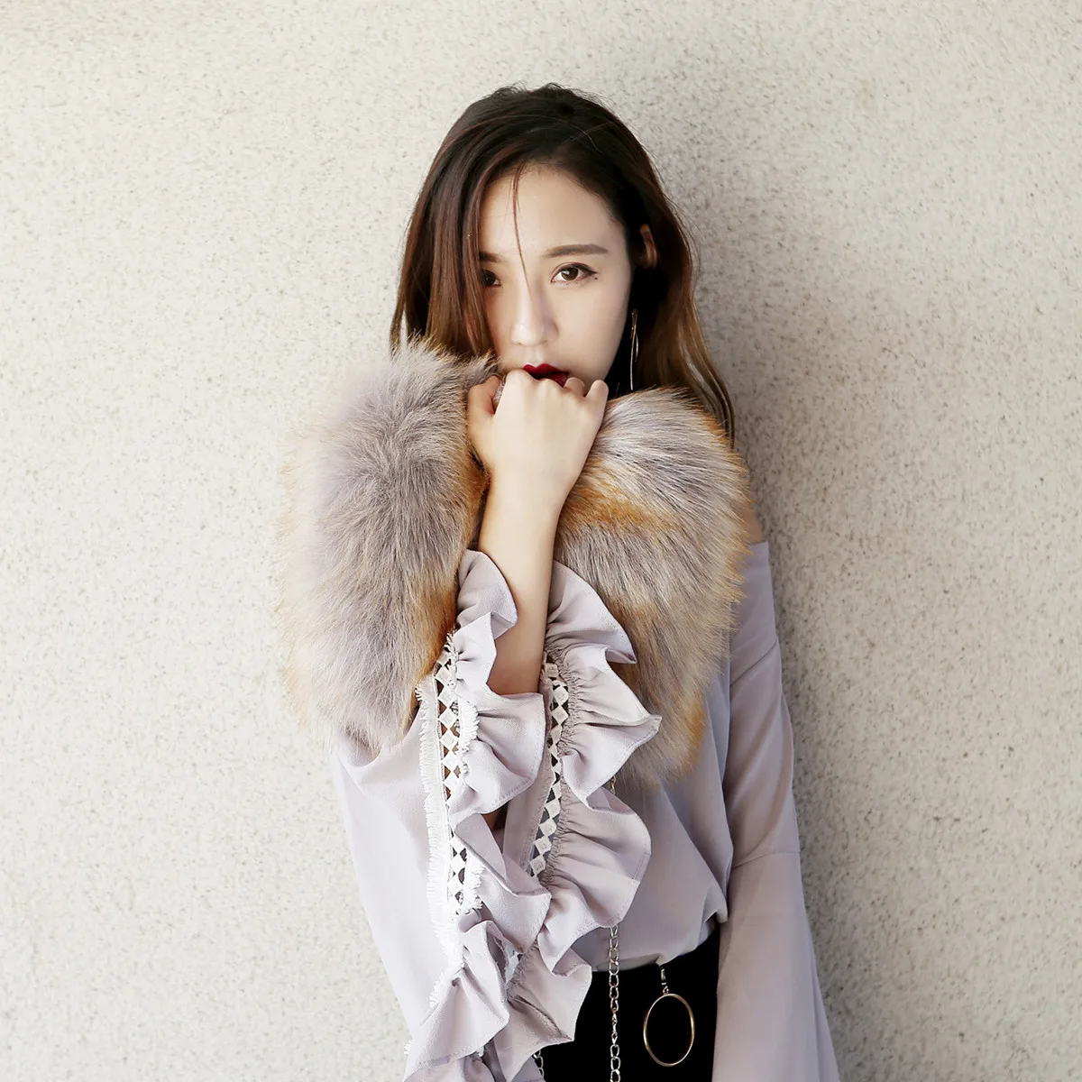 Женские короткие чехлы из искусственного меха в Европейском стиле милые