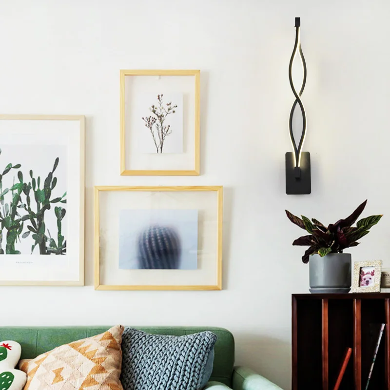 Светодиодный спираль настенный светильник для гостиной Спальня Декор