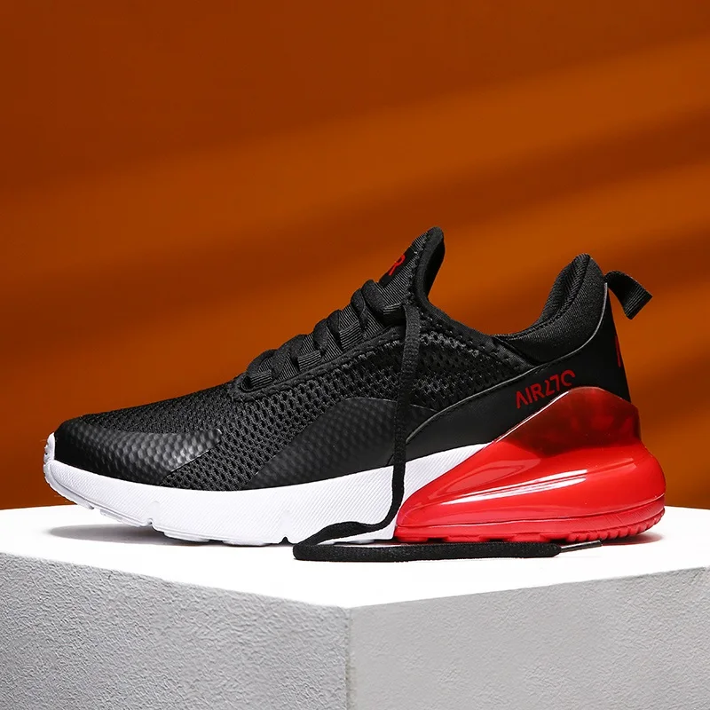 black red 50 Женские кроссовки; светильник; женская обувь для бега; дышащая подошва; zapatos de mujer; Высококачественная спортивная обувь для пар - Цвет: black red 50