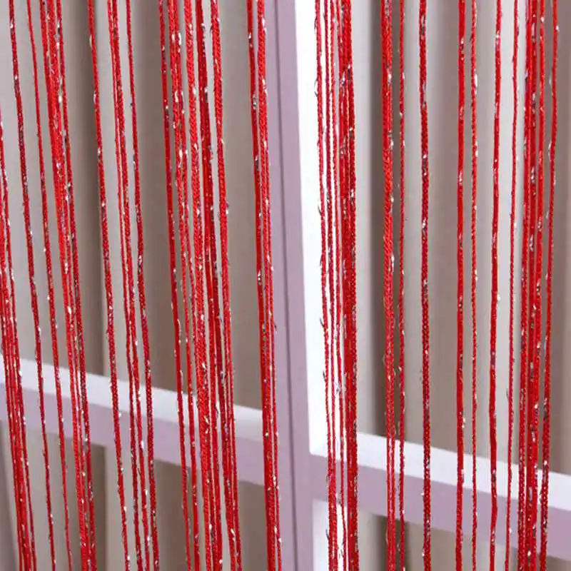 Red Color Струнные занавески оконная панель шторы-разделитель пряжа балдахин украшение дома Кафе Кухня Висячие двери шторы 1 м* 2 м T& 246#10 - Цвет: Red Color