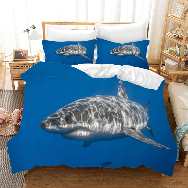 Dinoshark 3d комплект постельного белья, пододеяльники, наволочки, Deep Sea Shark, детская комната, Декор, одеяло, Комплект постельного белья, постельное белье