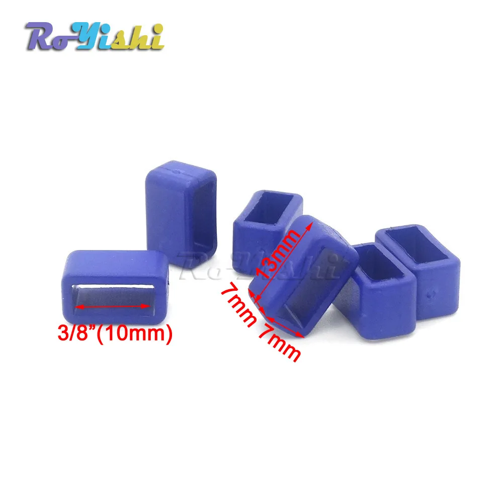 100pcs/pack 3/8&quotColorful Plastic Keeper Belt Loop Square Buckles/Cat Collar Harness Backpack Straps Webbing 10mm |
