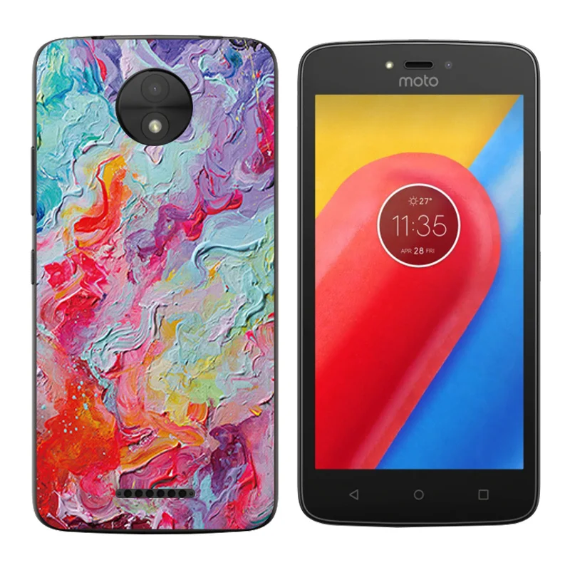 Силиконовый чехол для Motorola Moto C 2017 с принтом волны мягкий ТПУ телефона XT1750 XT1754 5 0 |