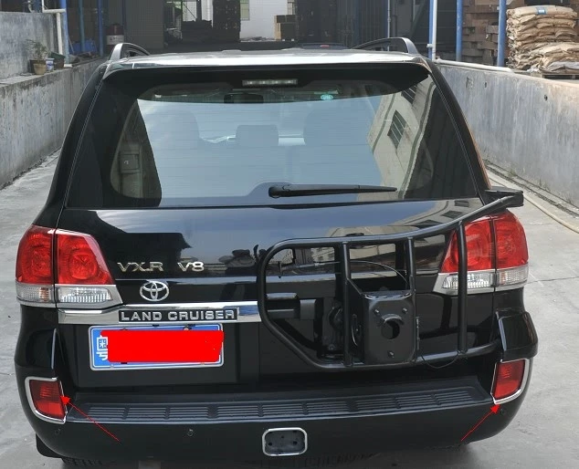 2 шт. хромированные задние противотуманные фары для Toyota Land Cruiser 200 FJ200 LC200 аксессуары 2008