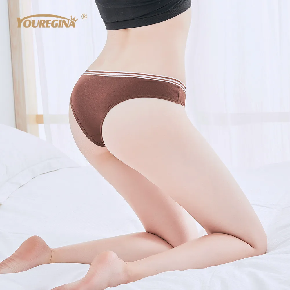 YOUREGINA женские сексуальные трусы нижнее белье трусики бикини с бантом однотонные в полоску мягкие M L XL 6