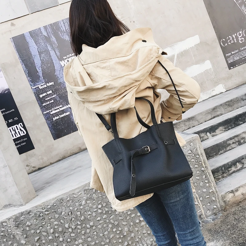 Youda модные женские сумки большой емкости сплошной цвет полиуретановый