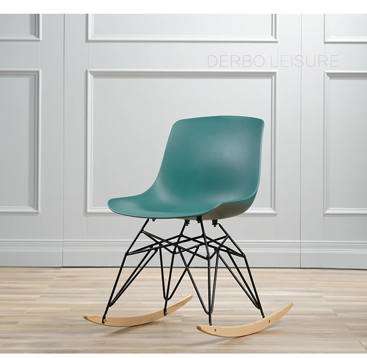 Современное классическое дизайнерское пластиковое кресло качалка из твердой