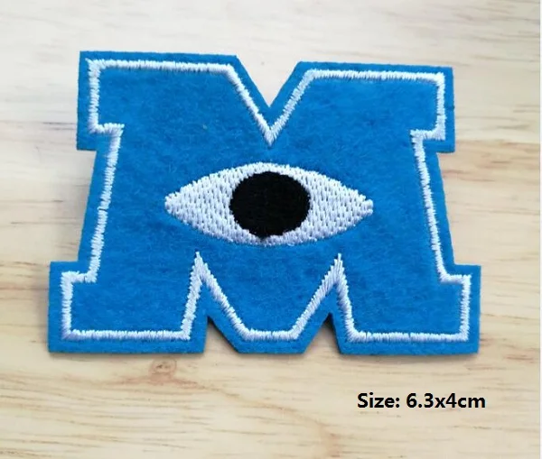 James P Sullivan Mike iron On Patches Монстры Вышитые милые Мультяшные животные Детский значок DIY аксессуары для одежды - Цвет: Антикварное серебро