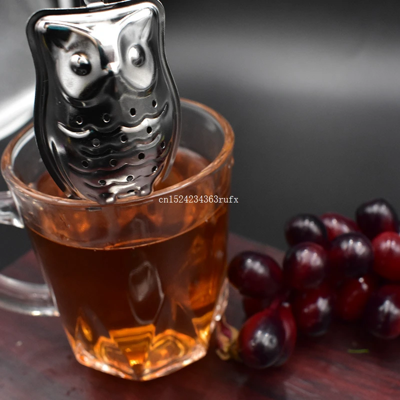 300pcs Tea Infuser Owl Design Strainer Filter with Handle for Mug Accessories Metal Stainless Steel Tools |