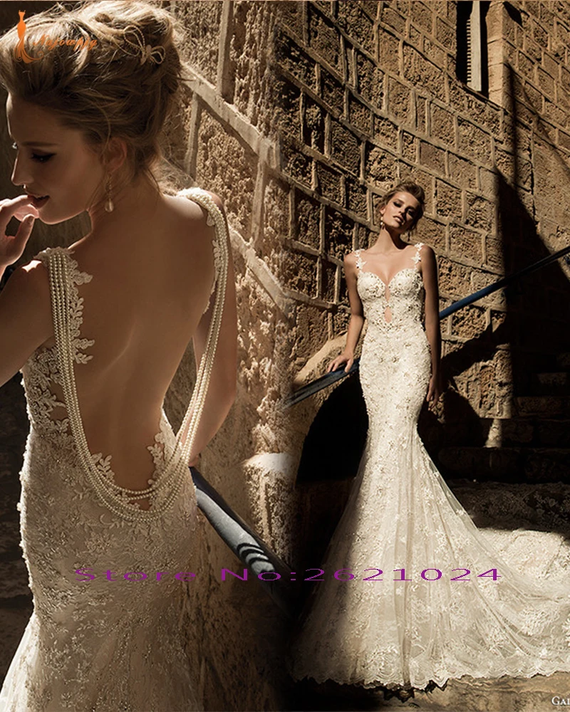 HIRE LNYER новейшее поступление Vestido De Noiva сексуальное жемчужное платье с открытой