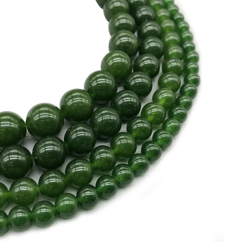 Natural Stone Green Jades Round Loose Beads 6 8 10 12MM Pick Size for Jewelry Making | Украшения и аксессуары