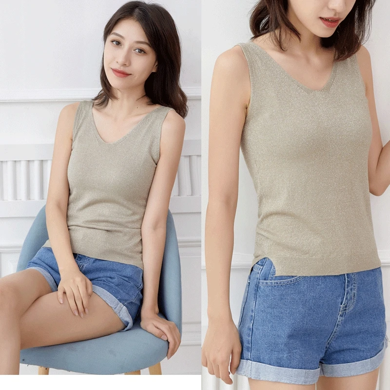 Женский Летний жилет 2019 размера плюс повседневный тонкий вязаный свитер с