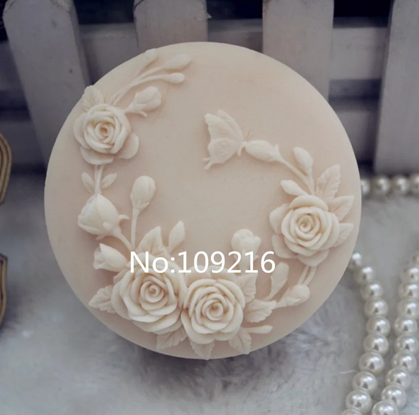 

Силиконовая форма для мыла ручной работы, 1 шт., бабочка и цветы (ZX107)