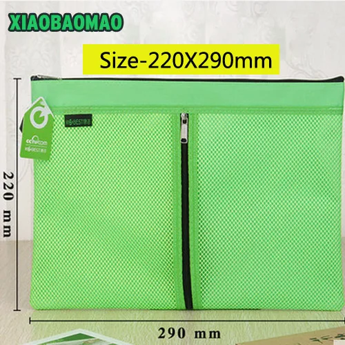 220X290mm Размер 5! Красочные Двухслойные холст ткань молния бумажная папка для файлов книга карандаш файлы ручка чехол Сумки для документов - Цвет: 220X290mm