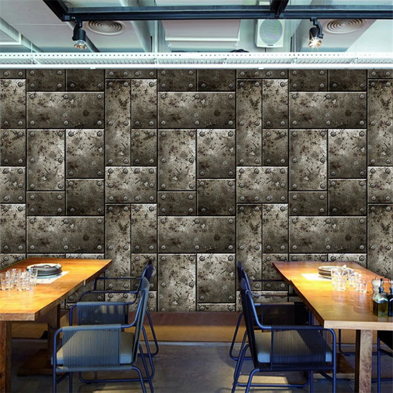 3D стереоскопический объемный фотообои простая металлическая тема для ресторана