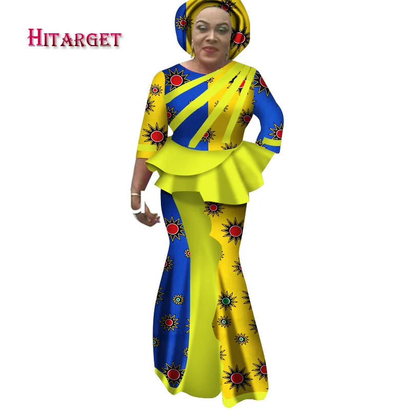 Hitarget 2019 новый африканский Сращивания Длинные платья для женщин Традиционная