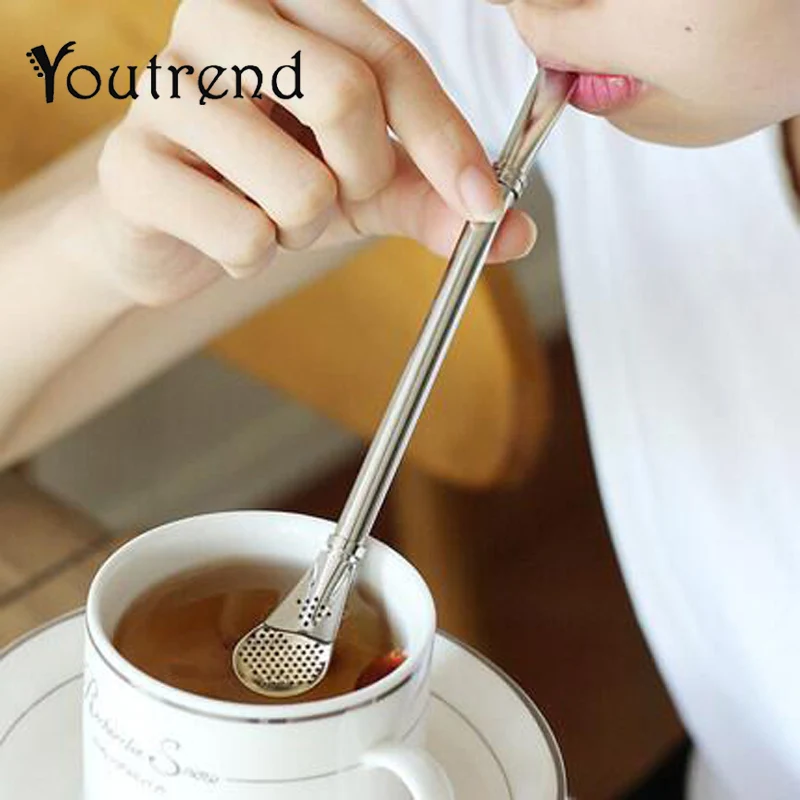 Трубочка для питья из нержавеющей стали, с фильтром, ручной работы, Yerba Mate бомбилья из тыквы для чая, практичная, моющаяся, инструмент для зав...