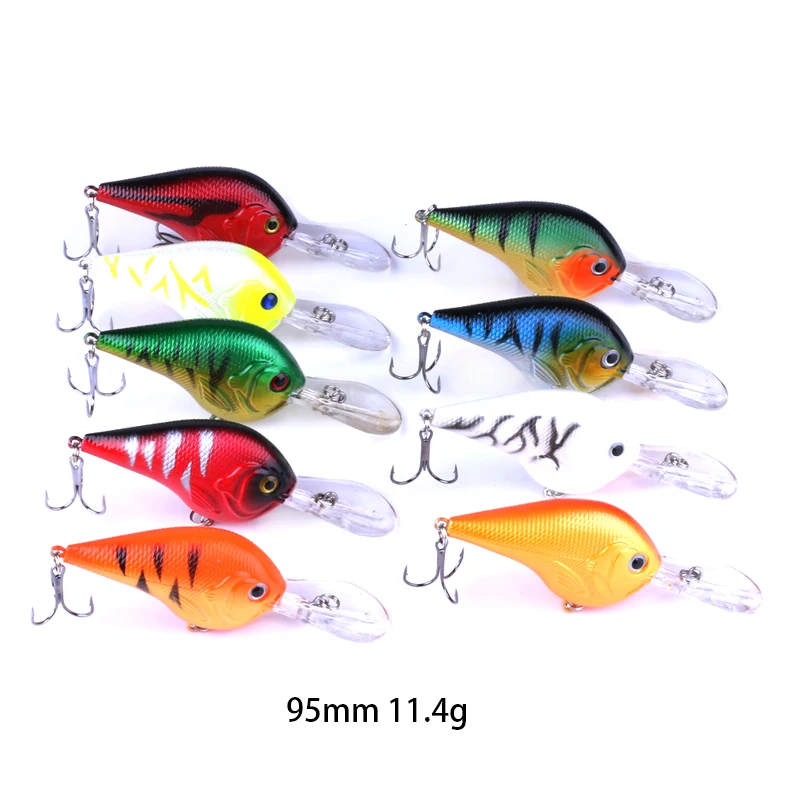 1 плавающий ПК Глубокий Дайвинг Crankbait рыболовные приманки 10 г/11 г 95 мм Иска
