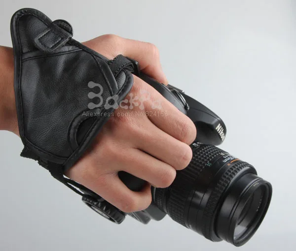 Бесплатная доставка черный портативный ремешок из искусственной кожи для камеры