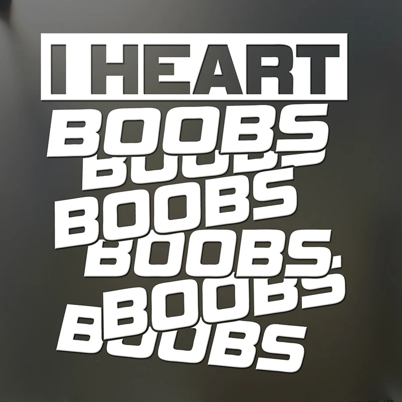 I Heart наклейка &quotсиськи&quot забавная на заднюю панель автомобиля с надписью Love obs