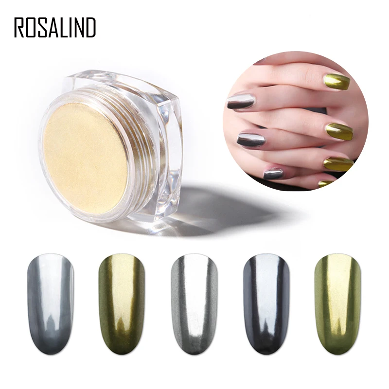 ROSALIND 5 видов цветов лак для ногтей алюминиевые хлопья магический зеркальный