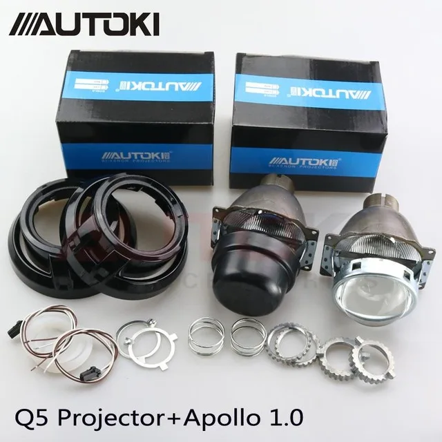 Black Shroud Авто фары для укладки Q5 3,0 дюймов HID Биксеноновая фара Объектив проектора+ Iris кожухи Применение D2S D2H лампы - Цвет: Black Shroud