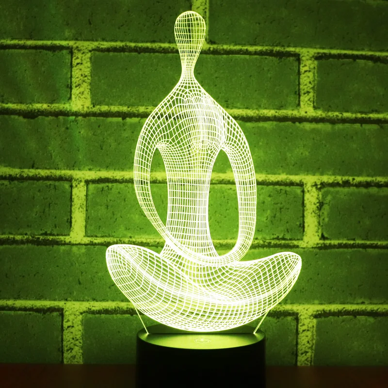 

3D LED Night Light Meditation Yoga with 7 Colors Light for Home Decoration Lamp Amazing Visualization Optical Illusion Awesome