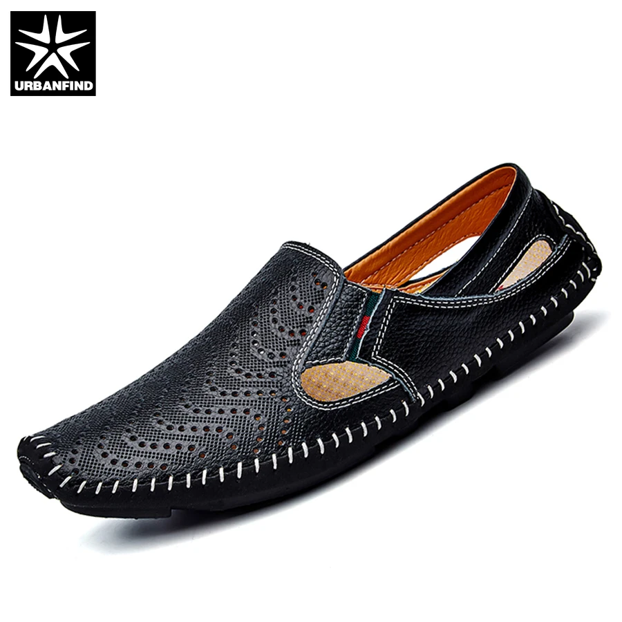 Мужские лоферы Urban Find легкие мягкие кожаные без шнуровки для вождения большие