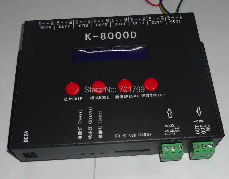Оформление 8 портов (512 пикселей * 8) контроллер для SD карты DMX Поддержка