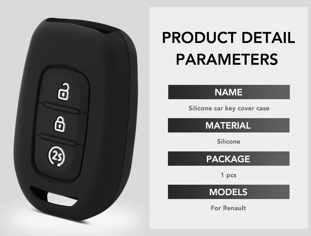 3 кнопки силиконовый дистанционный Брелок чехол для Renault Duster Logan Clio Captur Laguna Scen