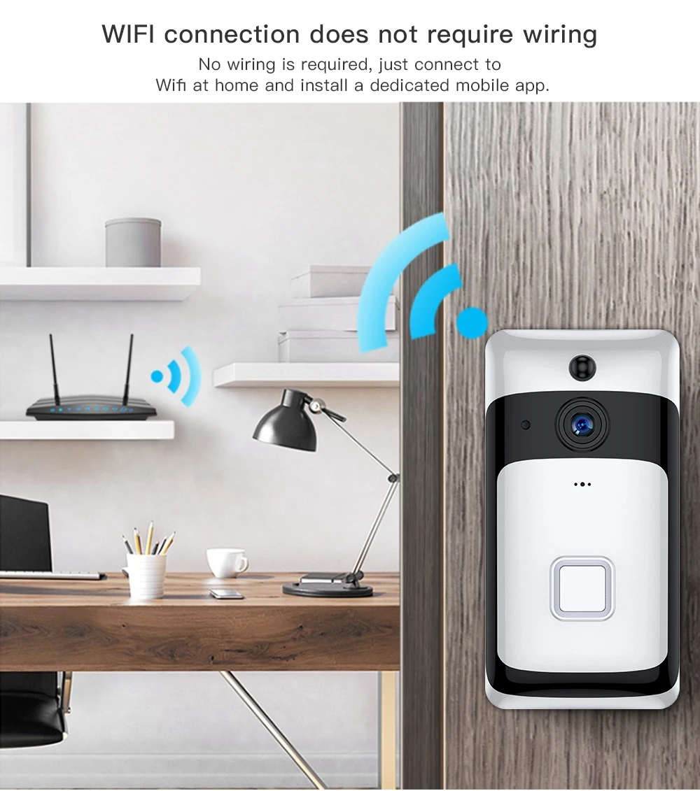 SDETER Беспроводной IP wifi видео дверной звонок видеодомофон wifi дверной Звонок камера ночного видения PIR сигнализация камера безопасности Android IOS