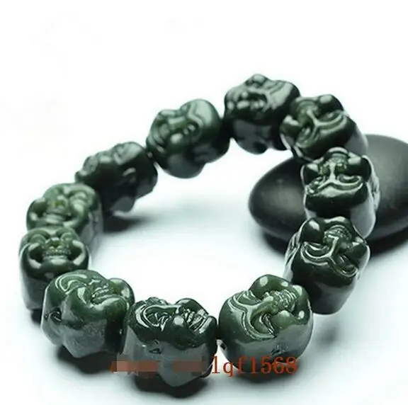 Браслет из бисера с головой Будды натурального Хотана аааааааа бесплатная