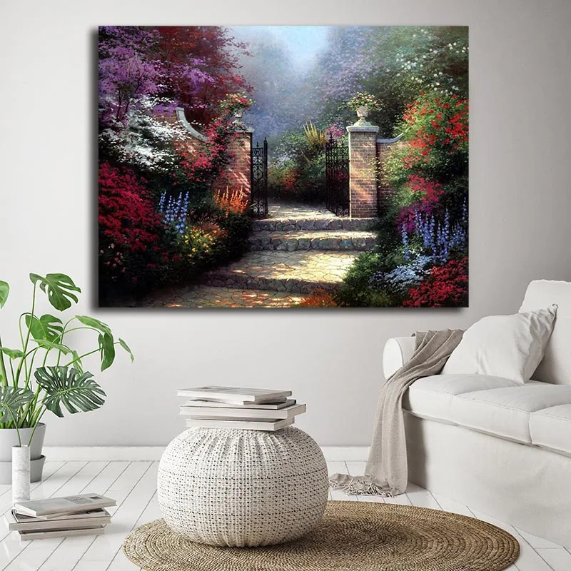 Викторианский садовый Кармель проспект HD картины маслом на холсте для гостиной