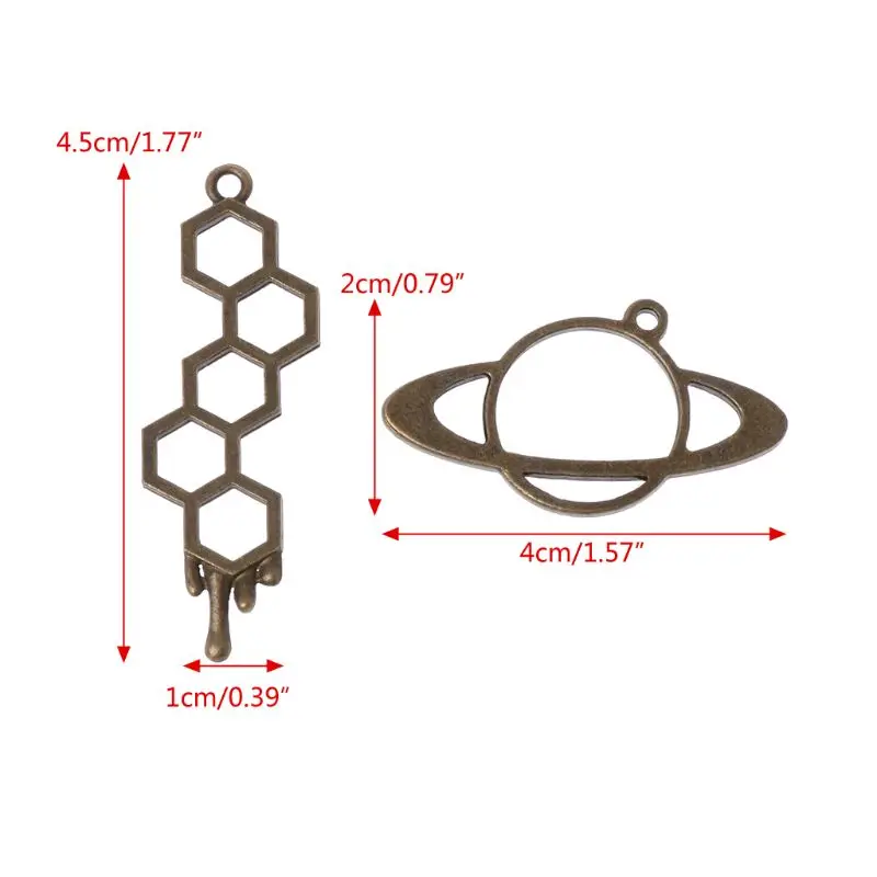 

5Pcs Honeybee Planet UV Frame Pendant Open Bezel Setting UV Resin Jewelry DIY