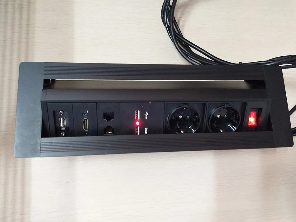 EU/US/AU/UK вилка настольная розетка/скрытое Ручное Вращение/HDMI двойной RJ45 сетевой кабель USB зарядная розетка/правый угол/MF-033
