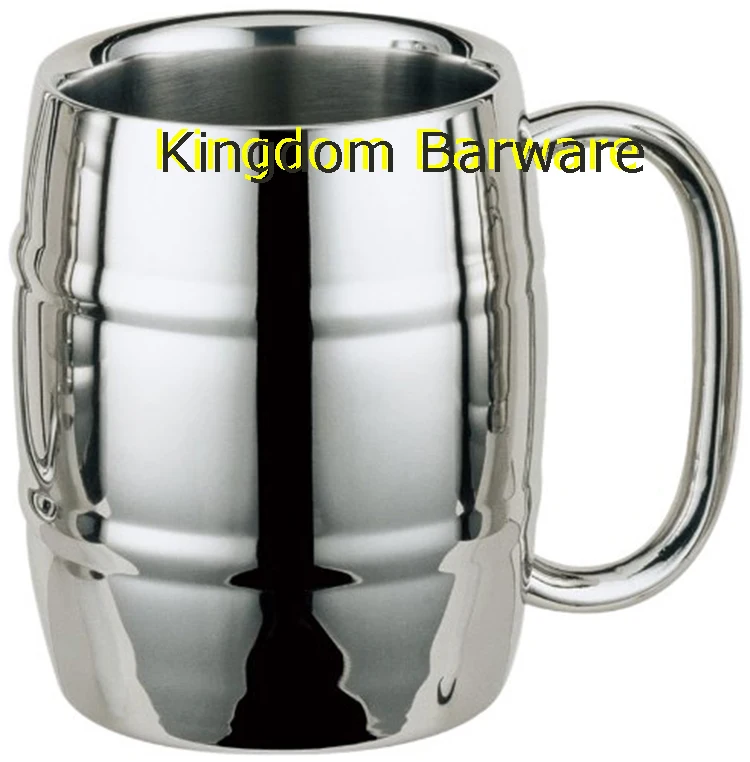 430 мл бамбук баррель Форма с двойными стенками Нержавеющая сталь пива водки