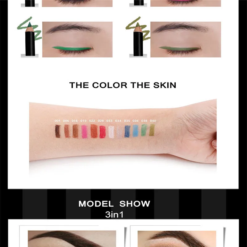 12 шт. Eye макияж подводка для глаз Карандаш Водостойкий карандаш бровей красота