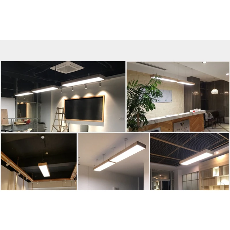 Подвесные светильники LukLoy из натурального дерева современные прямоугольные