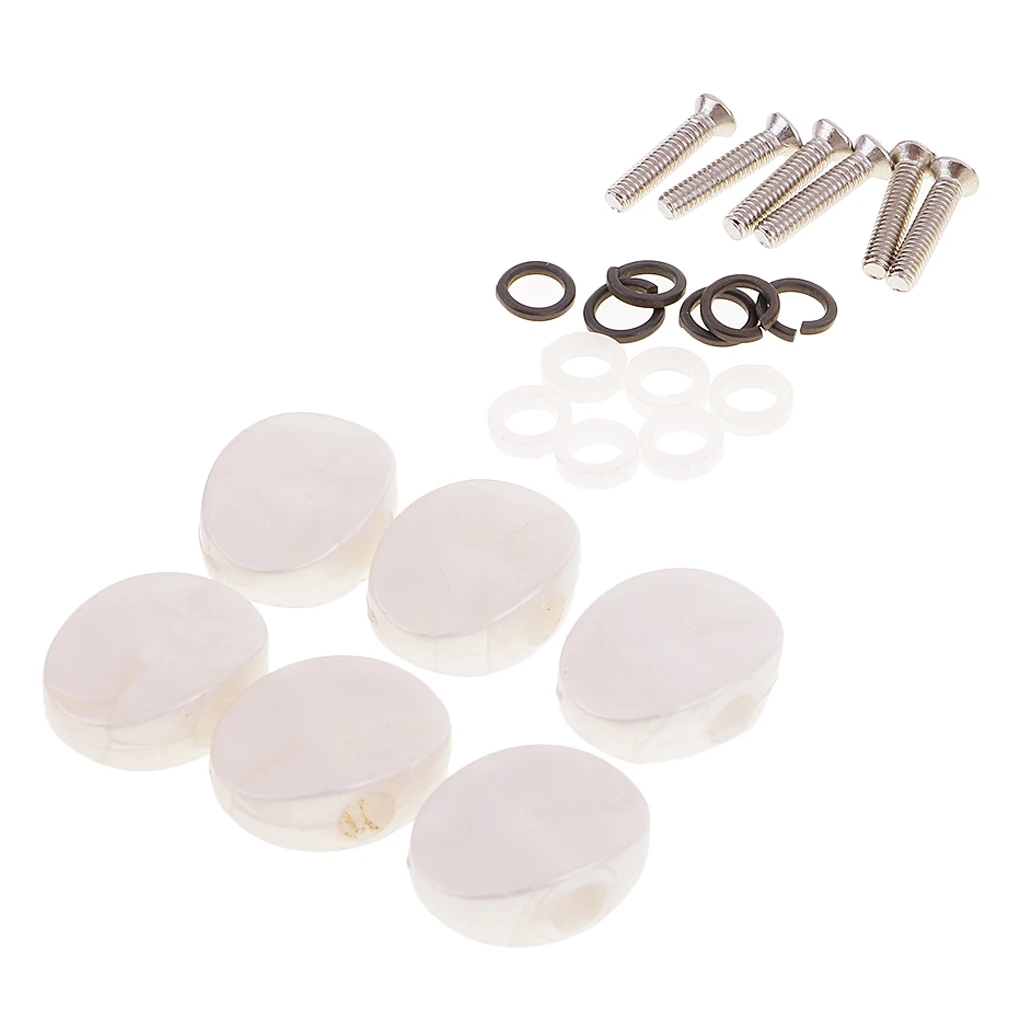 Set of 6 Pieces Tuning Peg Key Button Cap Machine Heads for Acoustic Electric Guitar Parts | Спорт и развлечения