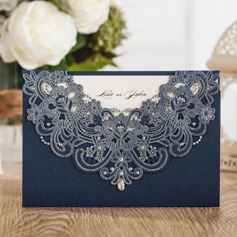 1 шт., образец, лазерная резка, свадебные приглашения с пустой открытка RSVP& Thank You Card конверт и печать для свадебного душа