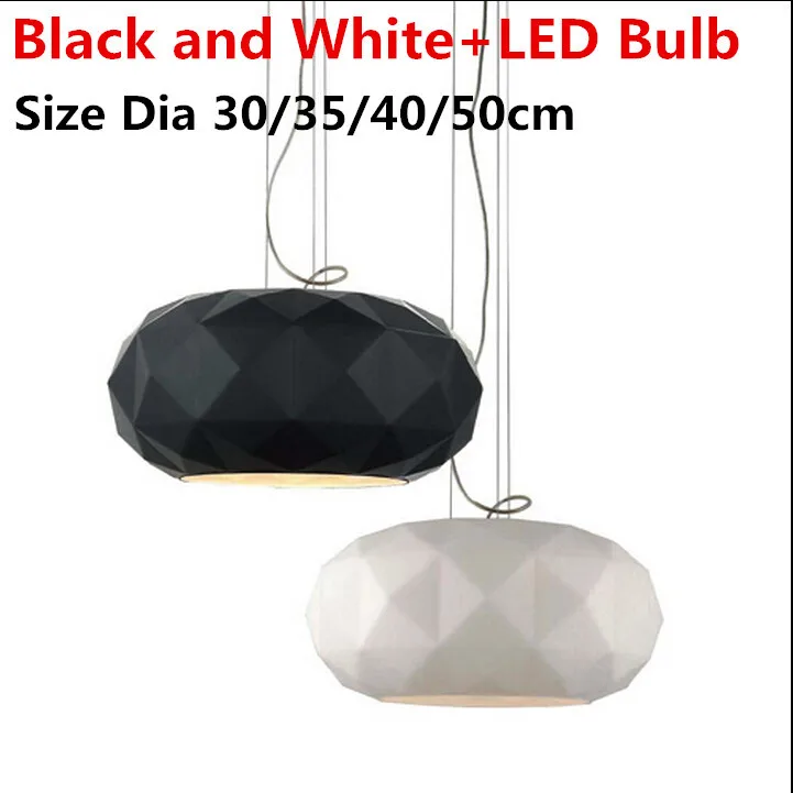 Современные Дизайн Алмаз подвесной светильник висит черный Стекло подвеска