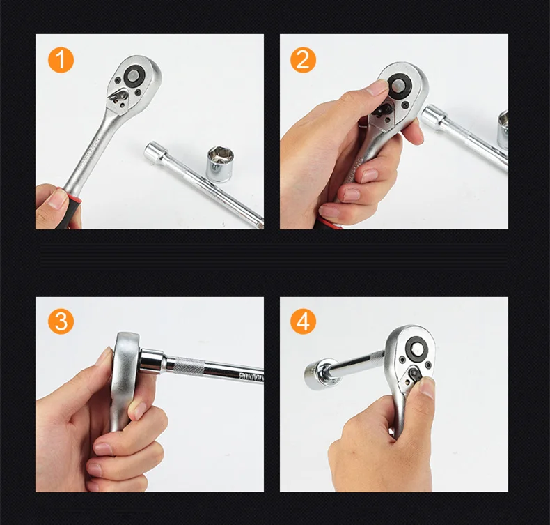 1/4 ''3/8'' 1/2 ''Трещоточный ключ, Набор торцевых головок, быстрый ремонт авто, специальные аппаратные инструменты, универсальный гаечный ключ, двусторонний ключ, ручные инструменты