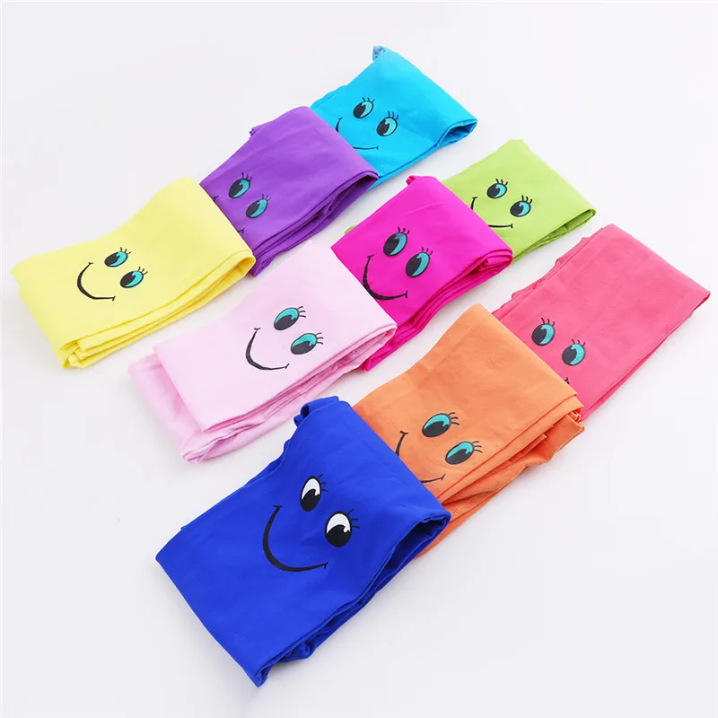 Осенние детские колготки со смайликом для девочек От 3 до 8 лет штаны с принтом