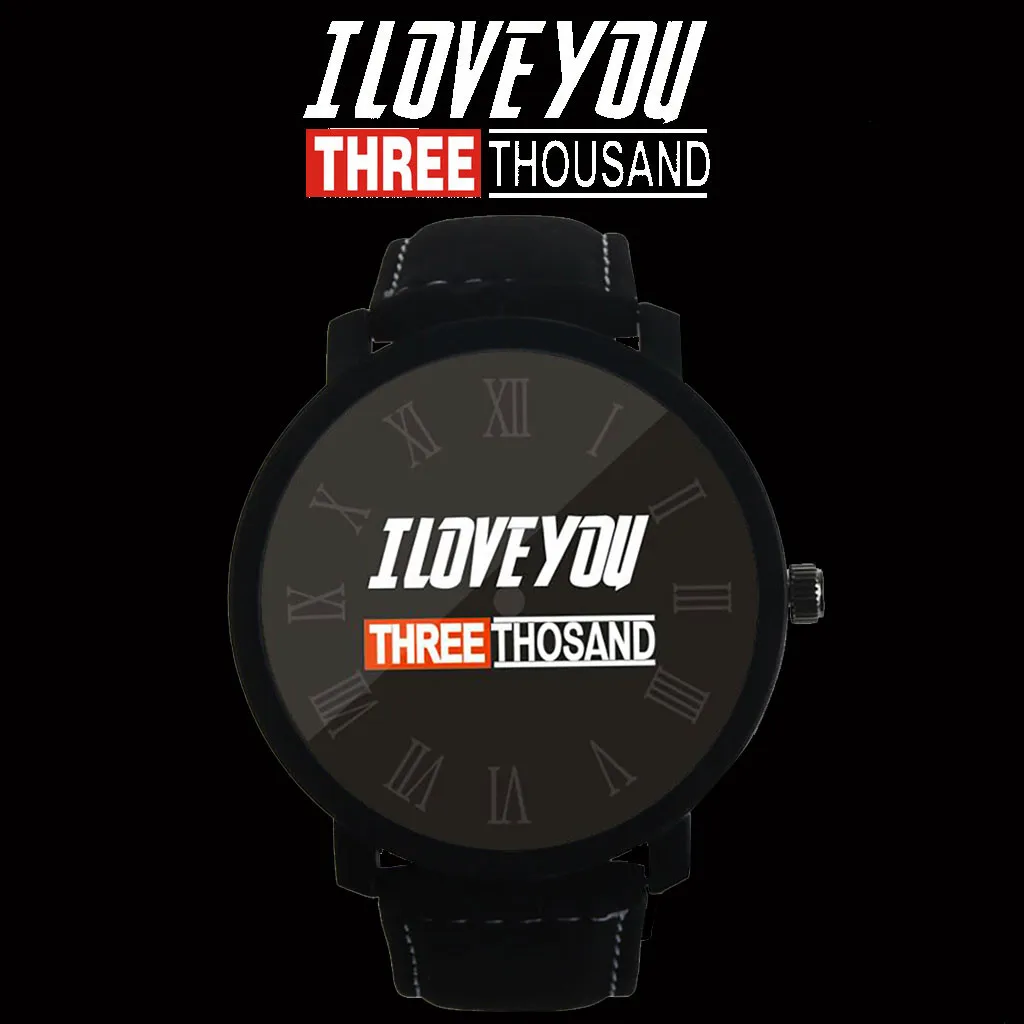 Кварцевые часы I LOVE YOU три тысячи модных часов простой кожаный ремешок мужские и