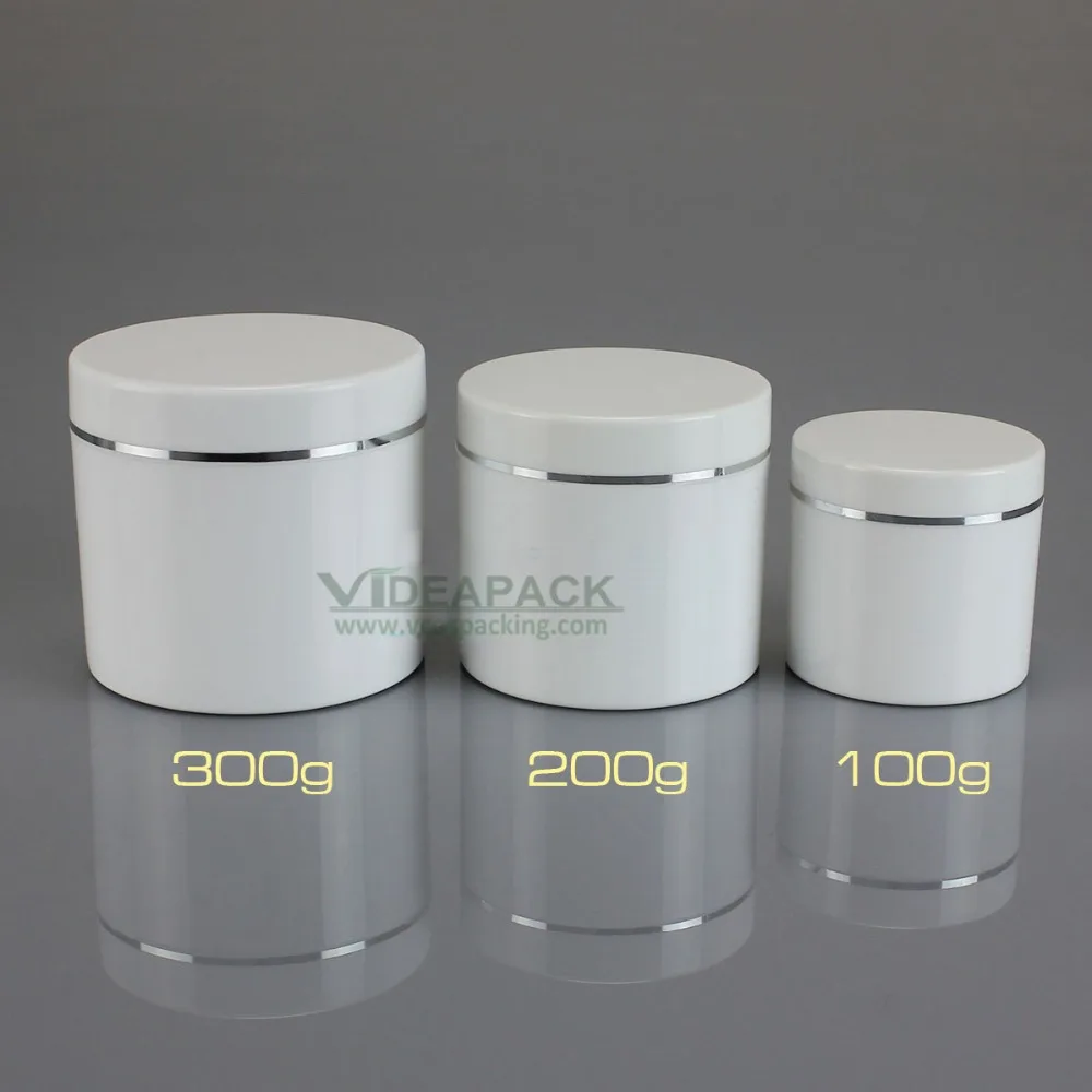 15 шт./лот косметическая емкость 200 г мл Белая пустая баночка с упаковкой для
