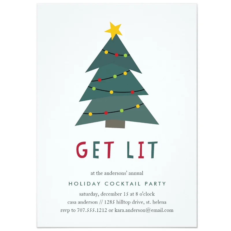 

Personalized Get Lit | Holiday Cocktail Party Invitation