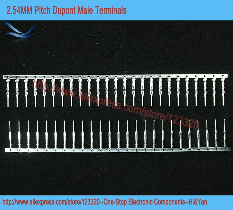 

200pcs/lot Dupont Male Terminal Connector Pitch 2.54mm