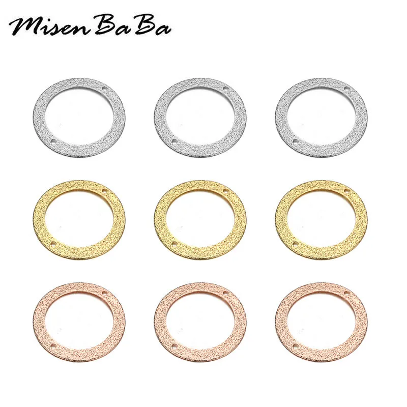 20 шт./лот Новинка двойное отверстие Connecor латунь Простой Круглый Тора Подвески для