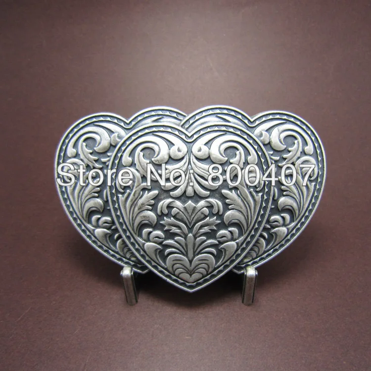 

Пряжка для ремня с цветами тройные Сердца Серебряное покрытие Западная искусственная Новинка Бесплатная доставка